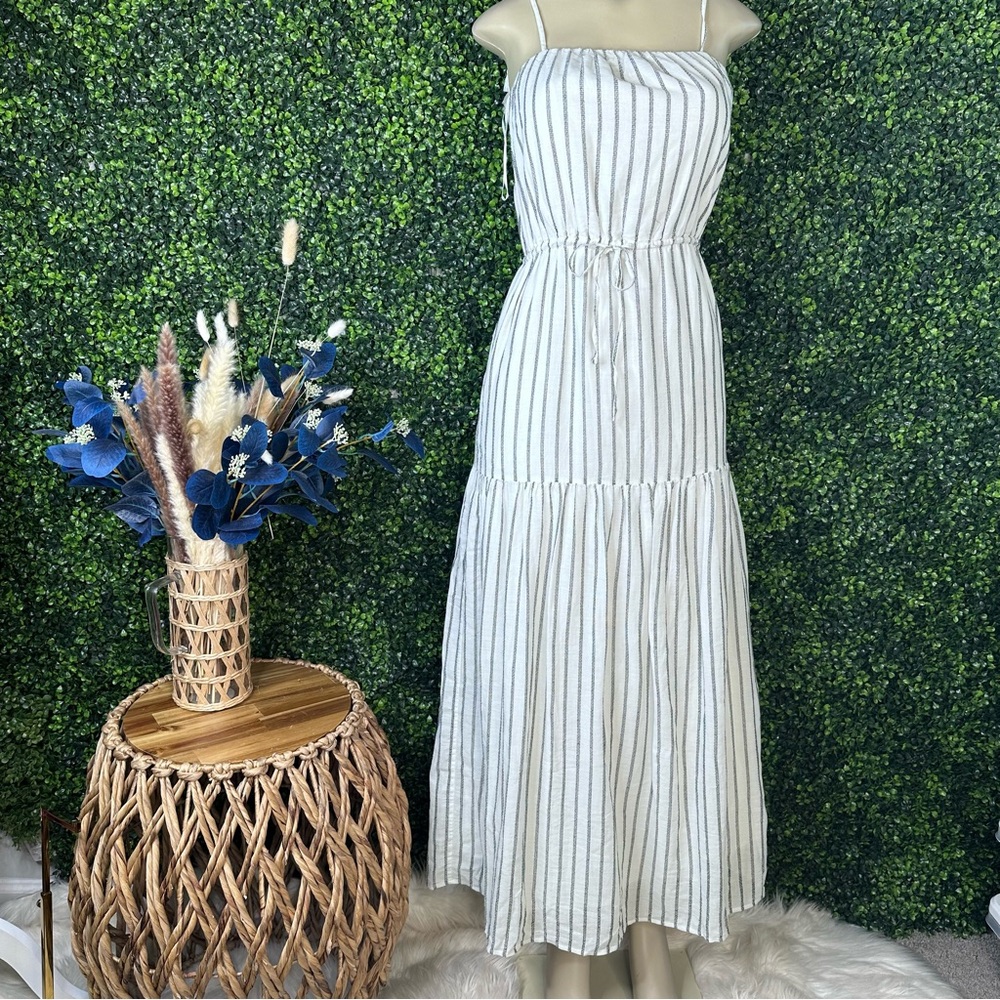 Nwt Joie Theodorine White/Black Striped Cotton dress